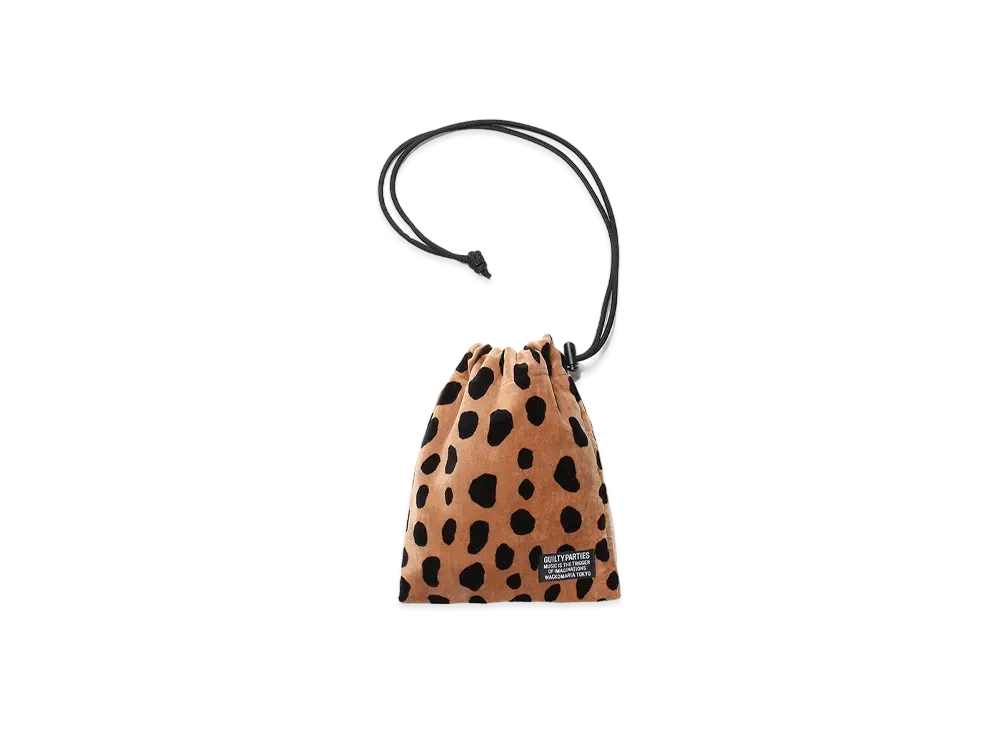 WACKO MARIA Leopard Velour Shoulder Pouch "Beige"