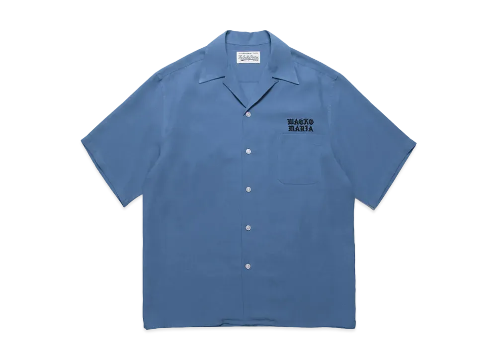 WACKO MARIA 50's Open Collar Shirt "Blue"