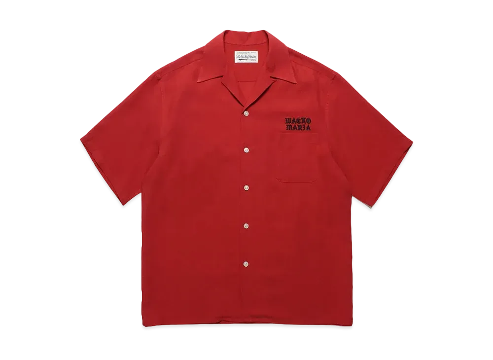 WACKO MARIA 50's Open Collar Shirt "Red"