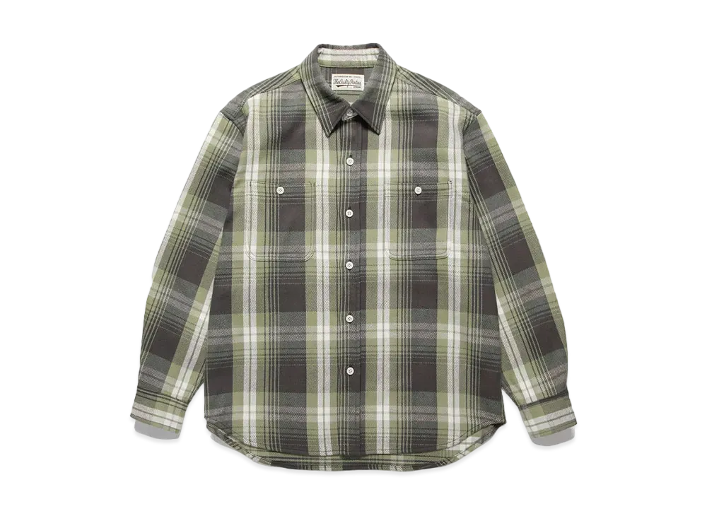 WACKO MARIA Check Flannel Shirt "Olive"