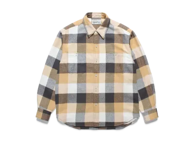 WACKO MARIA Block Check Flannel Shirt "Yellow"