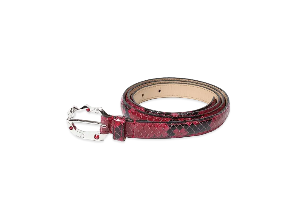 WACKO MARIA Wolfs Head / Python Leather Belt "Red"