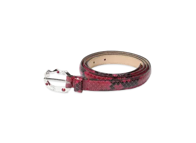 WACKO MARIA Wolfs Head / Python Leather Belt "Red"