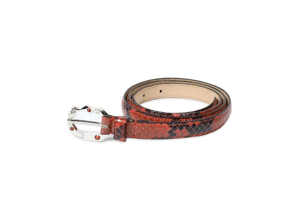 WACKO MARIA Wolfs Head / Python Leather Belt "Orange"