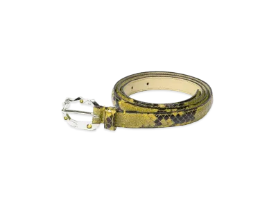 WACKO MARIA Wolfs Head / Python Leather Belt "Yellow"
