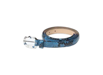 WACKO MARIA Wolfs Head / Python Leather Belt "Blue"