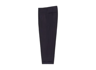 WACKO MARIA Dormeuil / Striped Pleated Trousers (Type-2) "Navy"
