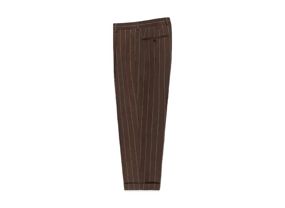 WACKO MARIA Dormeuil / Striped Pleated Trousers (Type-2) "Brown"