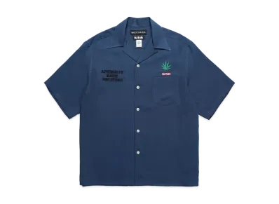 WACKO MARIA x 舐達麻 / High Times / 50's Open Collar Shirt "Navy"