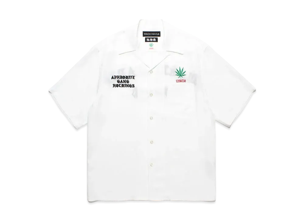 WACKO MARIA x 舐達麻 / High Times / 50's Open Collar Shirt "White"