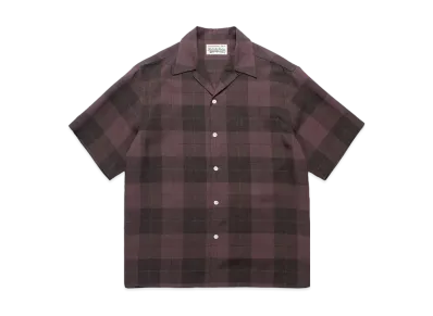 WACKO MARIA Check Open Collar Shirt "Purple"