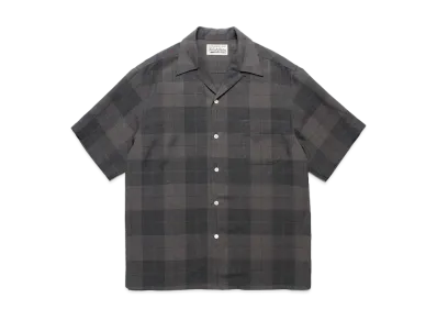 WACKO MARIA Check Open Collar Shirt "Gray"