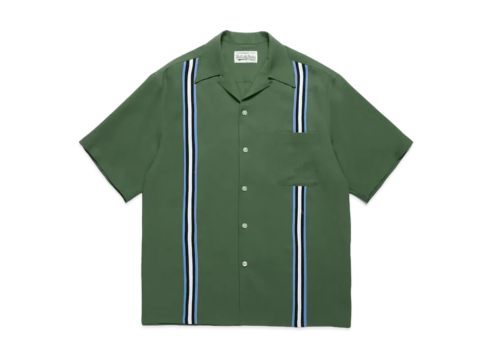 WACKO MARIA Switching 50's Open Collar Shirt "Green"