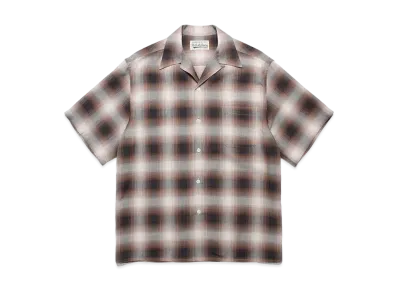 WACKO MARIA Check Open Collar Shirt "Brown"