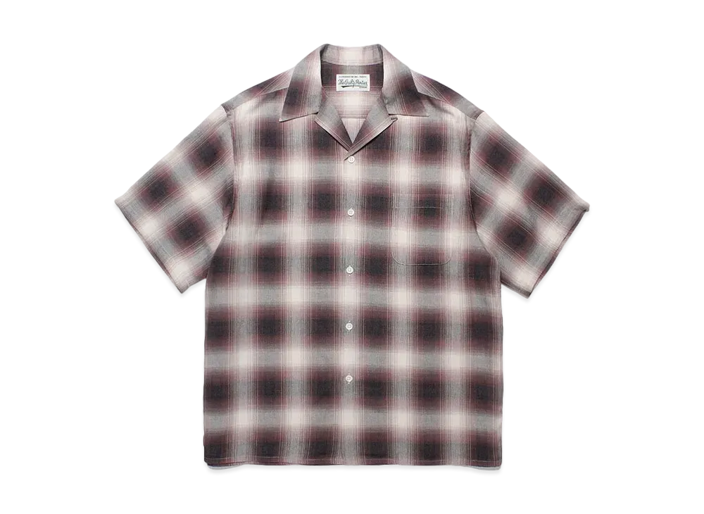 WACKO MARIA Check Open Collar Shirt "Purple"