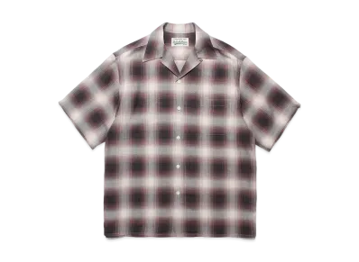 WACKO MARIA Check Open Collar Shirt "Purple"