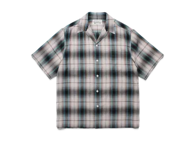 WACKO MARIA Check Open Collar Shirt "Light Brown"