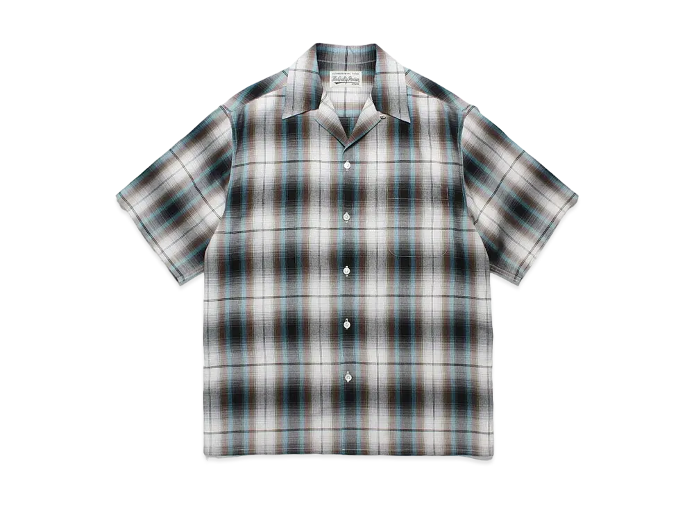 WACKO MARIA Check Open Collar Shirt "White"