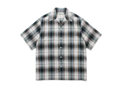 WACKO MARIA Check Open Collar Shirt "White"