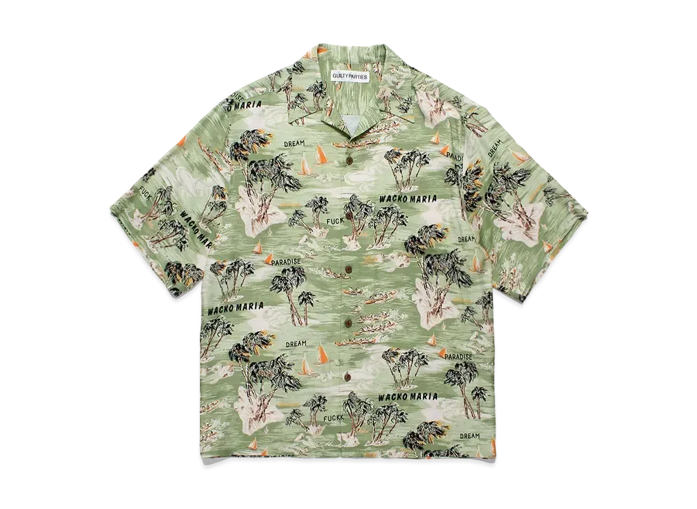 WACKO MARIA Hawaiian Shirt "Green"