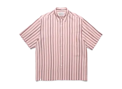 WACKO MARIA Striped Regular Collar Shirt "Pink"