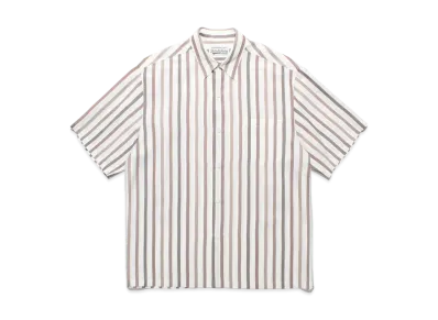 WACKO MARIA Striped Regular Collar Shirt "White"