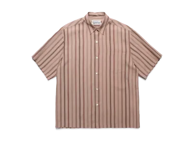 WACKO MARIA Striped Regular Collar Shirt "Brown"