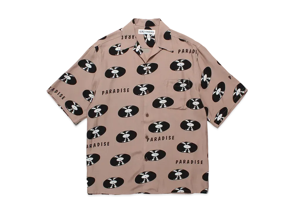 WACKO MARIA Records Hawaiian Shirt "Brown"