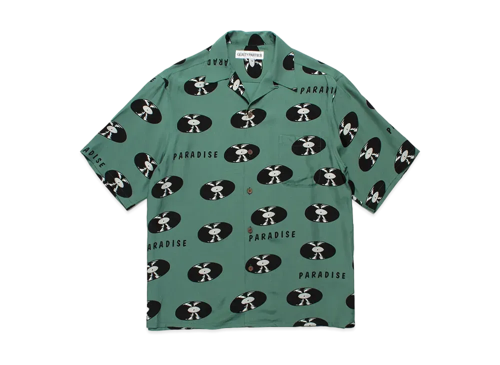 WACKO MARIA Records Hawaiian Shirt "Green"