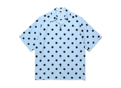 WACKO MARIA Dots Open Collar Shirt "Blue"
