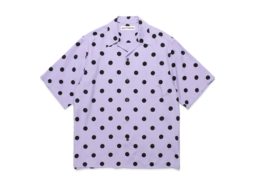 WACKO MARIA Dots Open Collar Shirt "Purple"