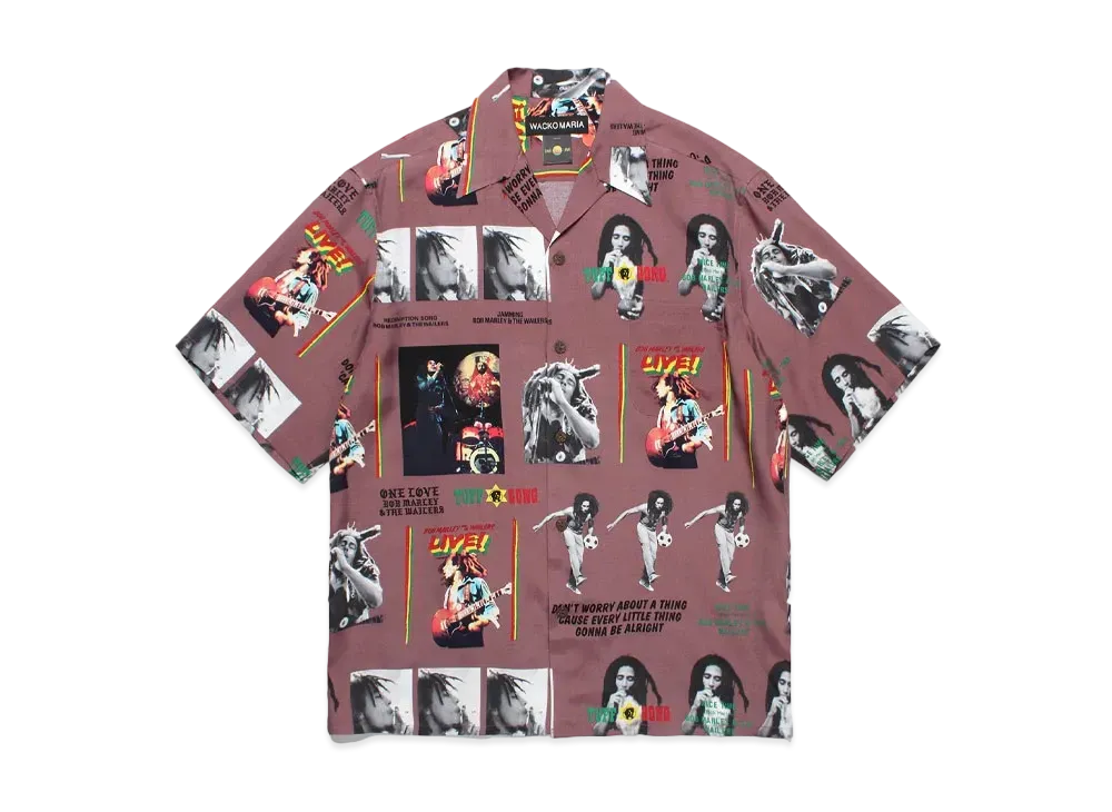 WACKO MARIA x BOB MARLEY Hawaiian Shirt "Burgundy"