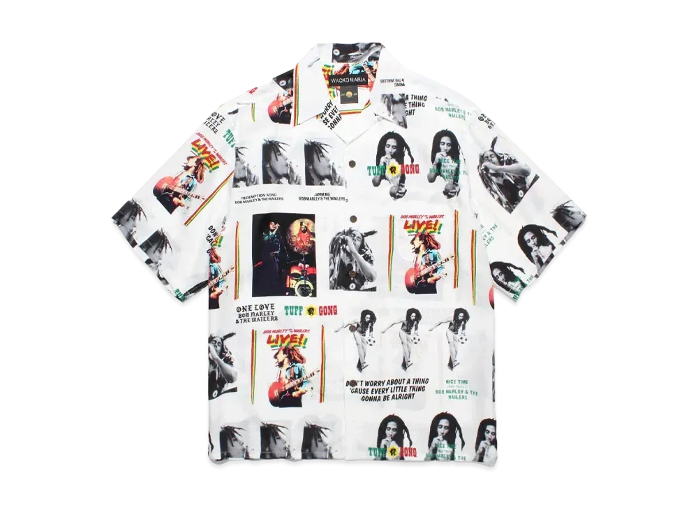 WACKO MARIA x BOB MARLEY Hawaiian Shirt "White"