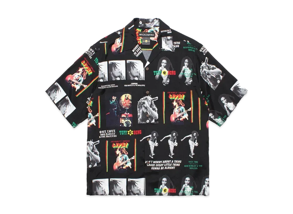 WACKO MARIA x BOB MARLEY Hawaiian Shirt "Black"
