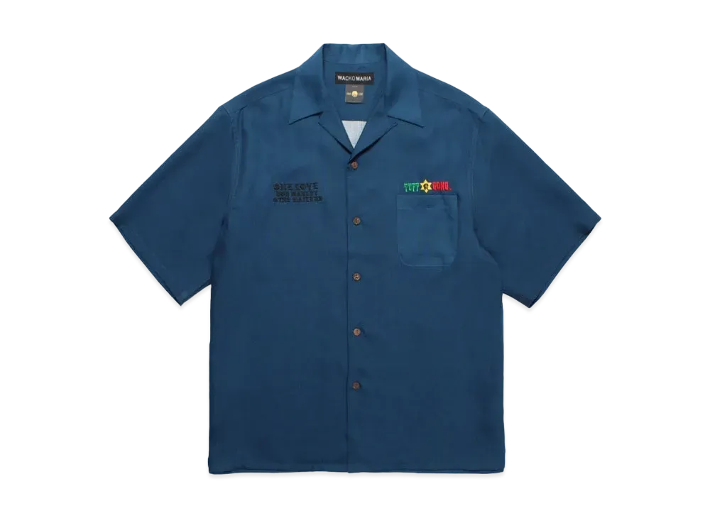 WACKO MARIA x BOB MARLEY Hawaiian Shirt "Navy"