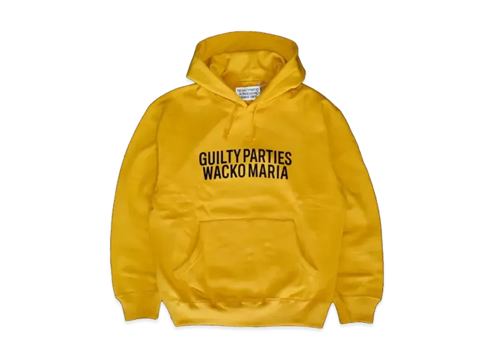 WACKO MARIA Middle Weight Pull Over Hooded Sweat Shirt "Yellow"