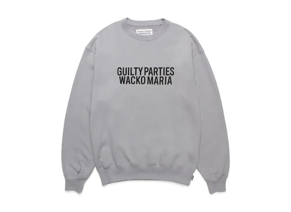 WACKO MARIA Middle Weight Crew Neck Sweat Shirt "Gray"