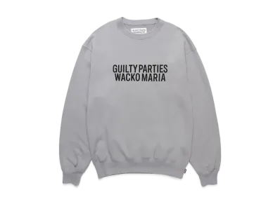 WACKO MARIA Middle Weight Crew Neck Sweat Shirt "Gray"