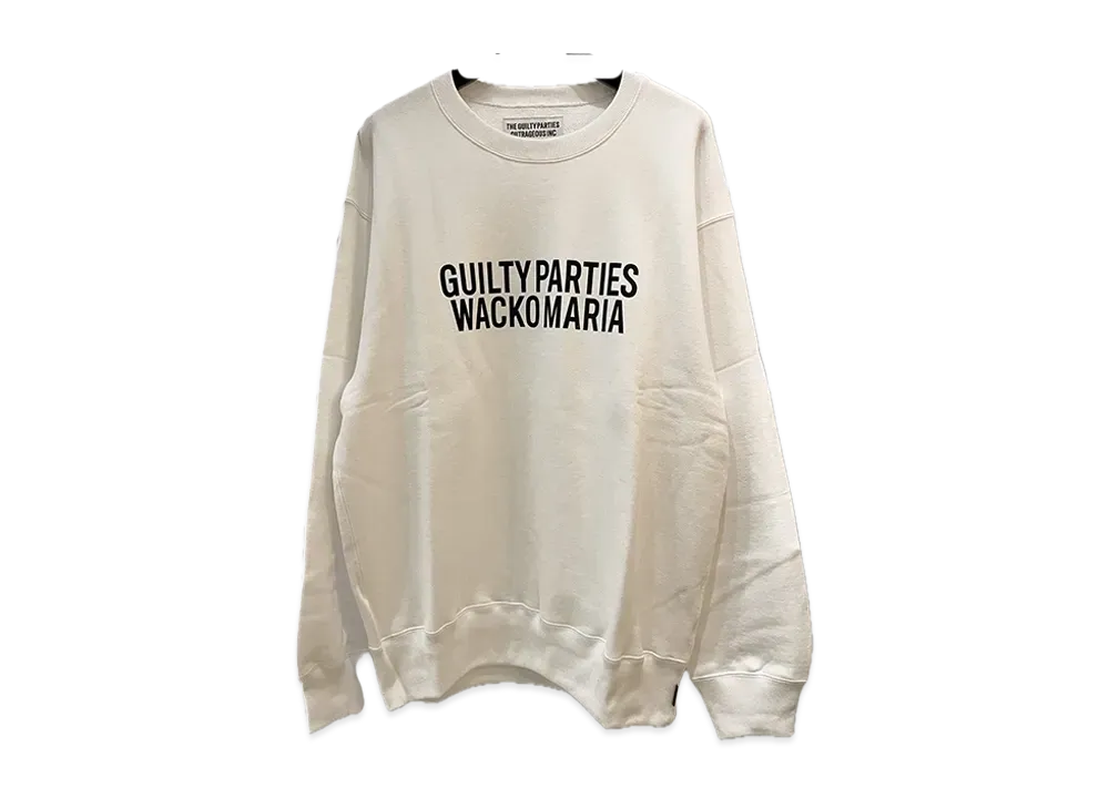 WACKO MARIA Middle Weight Crew Neck Sweat Shirt "White"