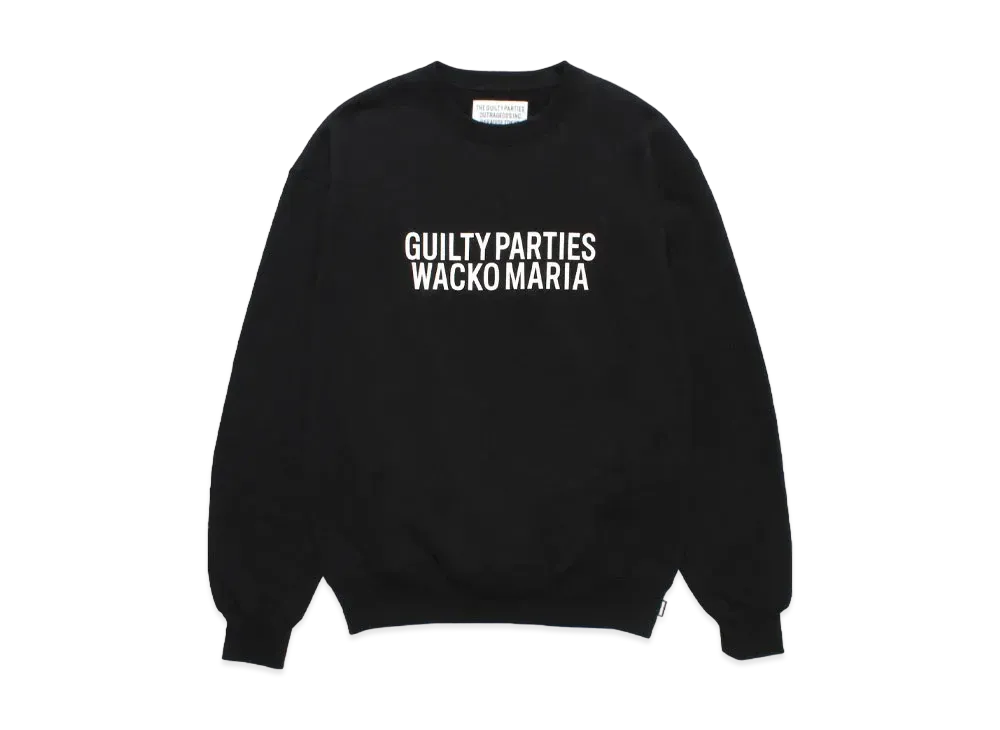 WACKO MARIA Middle Weight Crew Neck Sweat Shirt "Black"