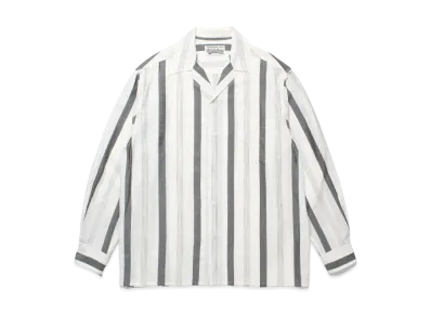 WACKO MARIA Striped Open Collar Shirt "White"