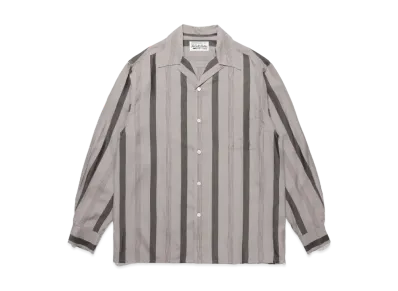 WACKO MARIA Striped Open Collar Shirt "Gray"