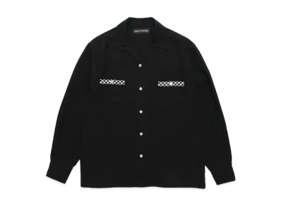 WACKO MARIA Switching 50's Open Collar Shirt "Black-White"