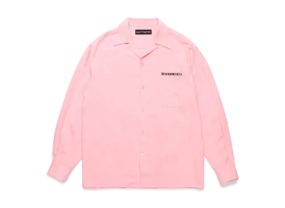 WACKO MARIA 50's Open Collar Shirt "Pink"