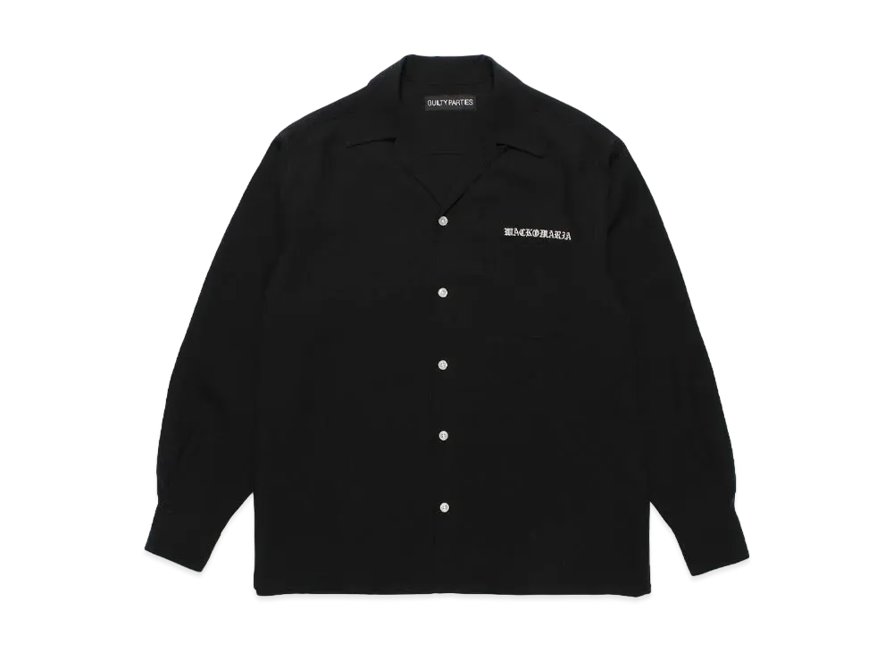 WACKO MARIA 50's Open Collar Shirt "Black"