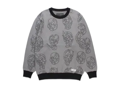 WACKO MARIA 56 Tattoo Studio / Jacquard Knit Sweater "Gray"