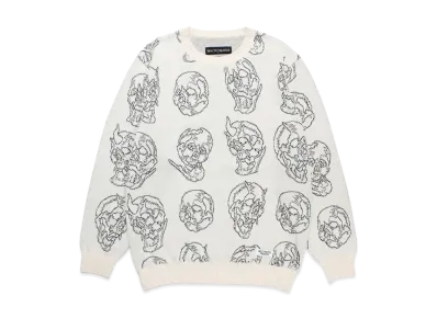 WACKO MARIA 56 Tattoo Studio / Jacquard Knit Sweater "White"