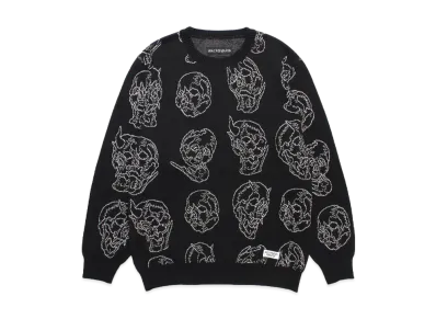 WACKO MARIA 56 Tattoo Studio / Jacquard Knit Sweater "Black"