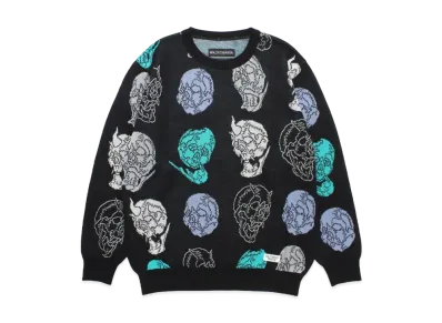 WACKO MARIA 56 Tattoo Studio / Jacquard Knit Sweater "Black"