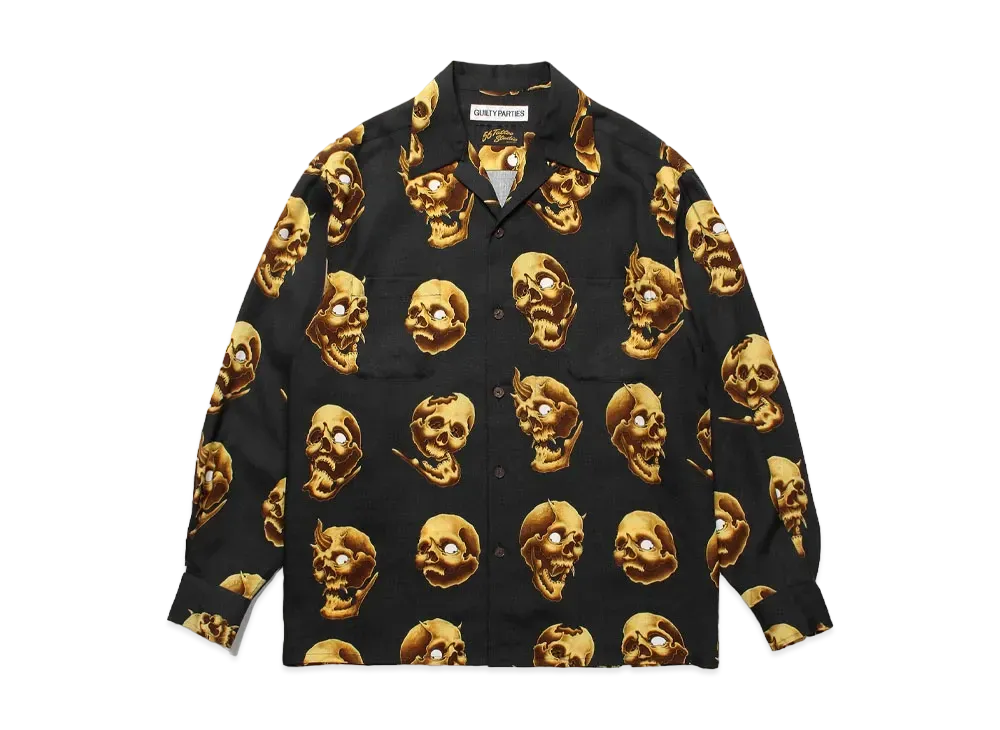 WACKO MARIA 56 Tattoo Studio / Hawaiian Shirt "Black"